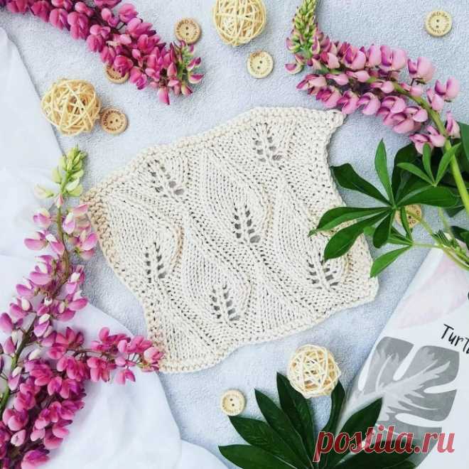 Подборка узоров в копилку мастерицы Узор в копилку: Узор от @elen_knitwear (фото 1,2)Итак, число петель кратное 16 плюс 2 кромочные.1р: 7 изнаночных, лицевая, протяжка, 6 лицевых.2р и все четные: по рисунку.3р: 3 изнаночные, лицевая, 3 изнаночные, лицевая, протяжка, 5 лицевых.5р: 3 изнаночные, накид, лицевая, накид, 3...