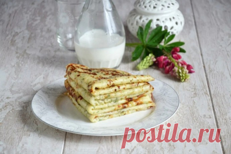 Сырные блины с укропом