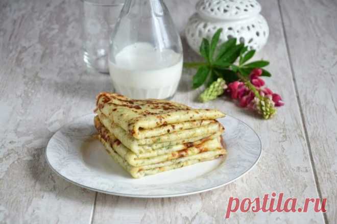 Сырные блины с укропом