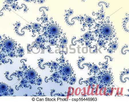 Stock Image of Fractal pattern in Gzhel style - Digital computer graphic -... csp16446963 - Search Stock Photography, Photos, Pictures, and Photo Clip Art
