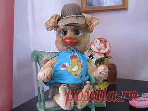 Аукцион на Зайку тедди "Вова-дачник" - Ярмарка Мастеров - ручная работа, handmade