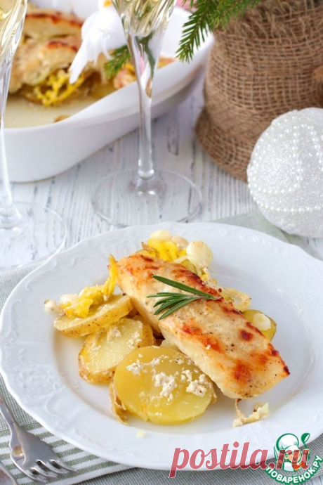 Палтус, запеченный с картофелем в духовке – кулинарный рецепт
