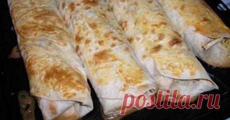Лаваш фаршированный, запеченный в духовке Оригинальный пирог для сытного ужина!