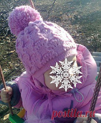 Двойная шапочка с ажуром / Вязание для детей / В рукоделии