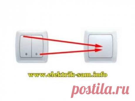 Проходной выключатель вместо перекрестного - схема подключения Проходной выключатель вместо перекрестного - схема подключения. Бывают такие ситуации, когда необходимо собрать схему управления освещением из трех и более мест на проходных выключателях. Проходные выключатели продаются, а перекрестных в продаже нет. Не проблема! Перекрестные выключатели можно заменить 2-х клавишными проходными, которые приобрести гораздо проще. Как? Смотрите далее...  *************************...