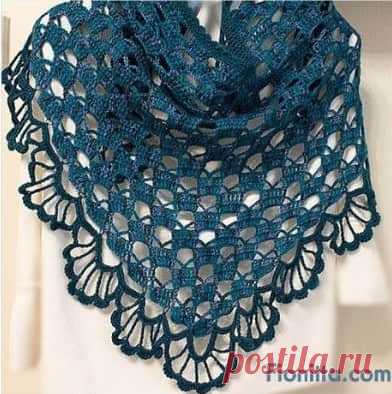 Patron para hacer un chal triangular a crochet