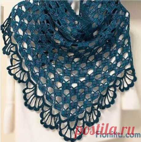 Patron para hacer un chal triangular a crochet