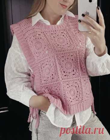 Вязаные безрукавки и жилеты. Идеи со схемами узоров. | Вяжем вместе - вяжем стильно. | Дзен