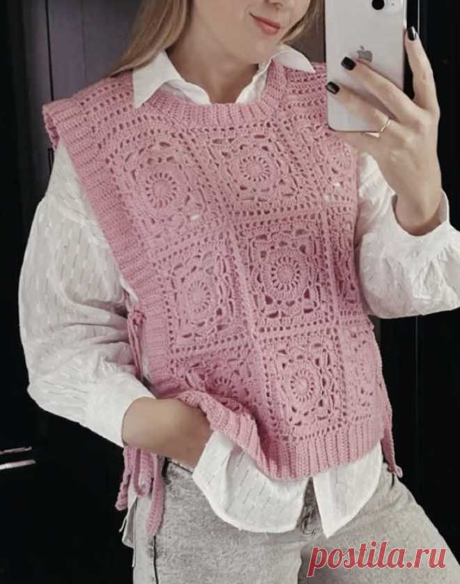 Вязаные безрукавки и жилеты. Идеи со схемами узоров. | Вяжем вместе - вяжем стильно. | Дзен
