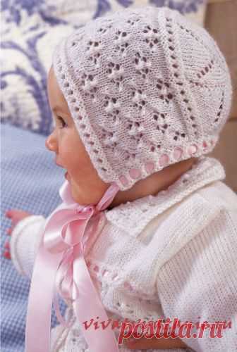 Вяжем спицами летнюю шапочку для грудничка
