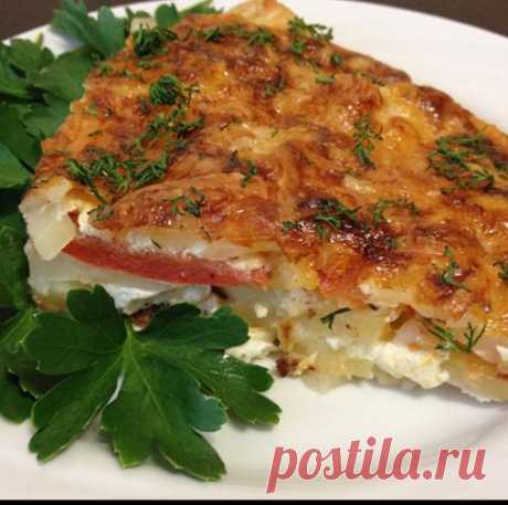 Картофель в сметанном соусе под сырной корочкой