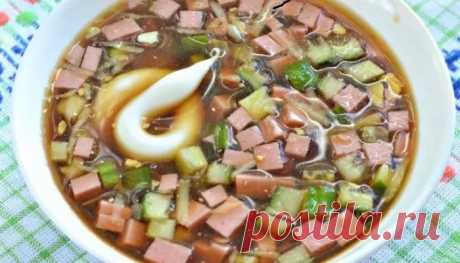 Классическая окрошка на квасе с колбасой рецепты вкусной окрошки