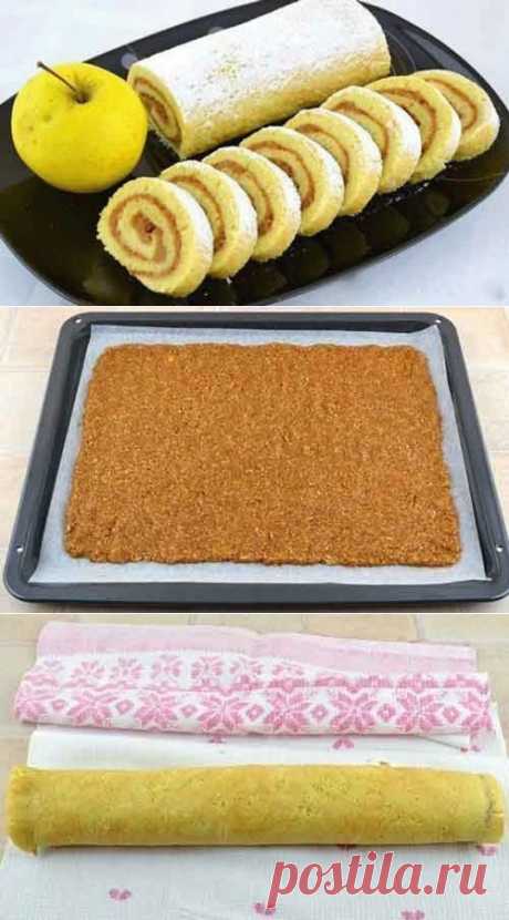Рулет с яблоками