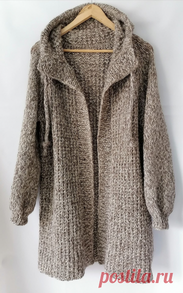 Кардиган-прямоугольник: идеальный старт для новичка! Вяжем зимний хит тремя простыми техниками | Дневник вязальщицы | Дзен
