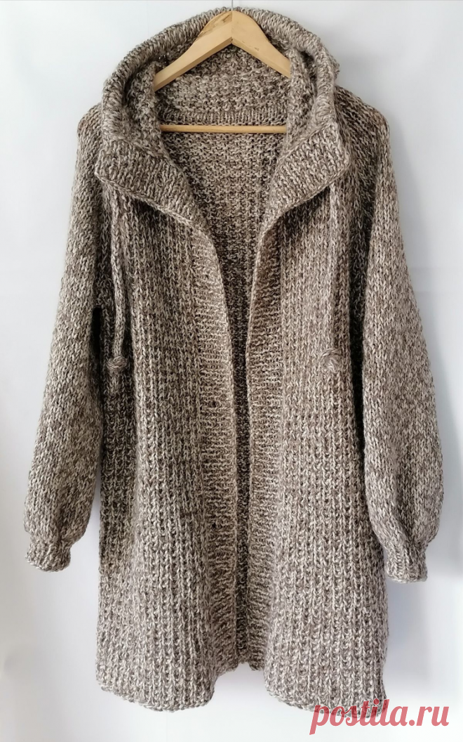 Кардиган-прямоугольник: идеальный старт для новичка! Вяжем зимний хит тремя простыми техниками | Дневник вязальщицы | Дзен