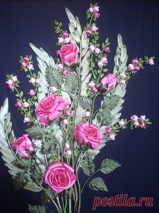 Вышивка лентами. Идеи.