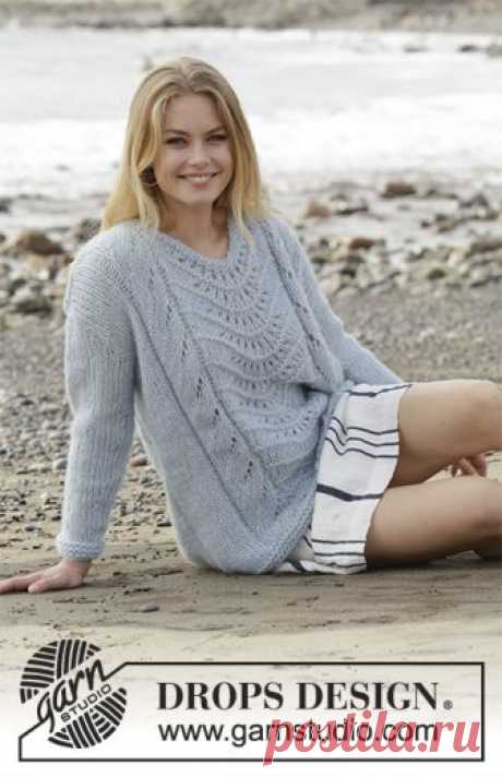 Nimbus / DROPS 188-11 - Free knitting patterns by DROPS Design Knitted jumper with lace pattern. Sizes S - XXXL. The piece is worked in DROPS Air and DROPS Brushed Alpaca Silk.