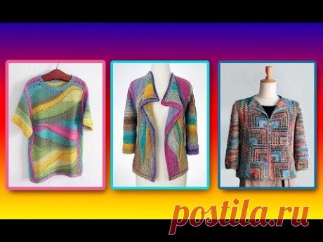 Вязание укороченными рядами в различных техниках.