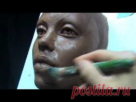 The Art of Sculpting Mask. Sculpting face mask in clay.