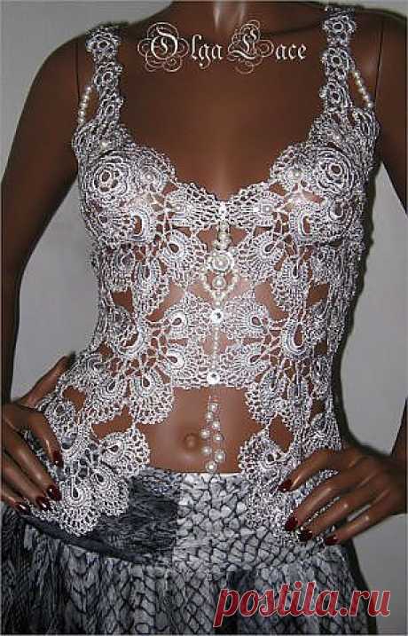Olga Lace. Топ из атласной пряжи.