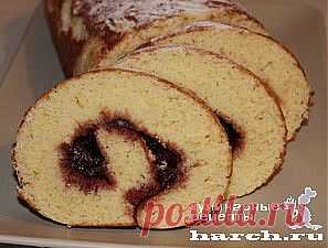 Быстрый бисквитный рулет на сметане | Харч.ру - рецепты для любителей вкусно поесть