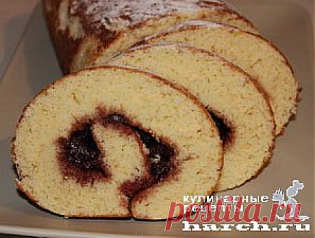 Быстрый бисквитный рулет на сметане | Харч.ру - рецепты для любителей вкусно поесть