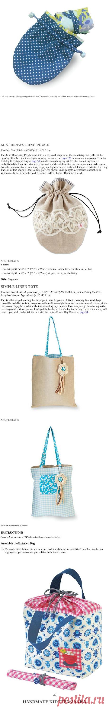 24 Projects Sewn: Bags, toys, crafts for the kitchen. DIY tutorial ~ HandMadiya.com