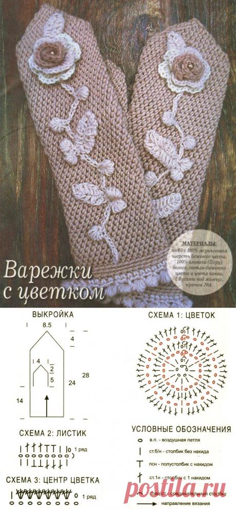 Варежки крючком