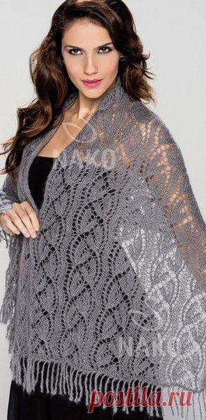 Ажурный палантин спицами из мохера. Ажурный палантин спицами схемы | Домоводство для всей семьи