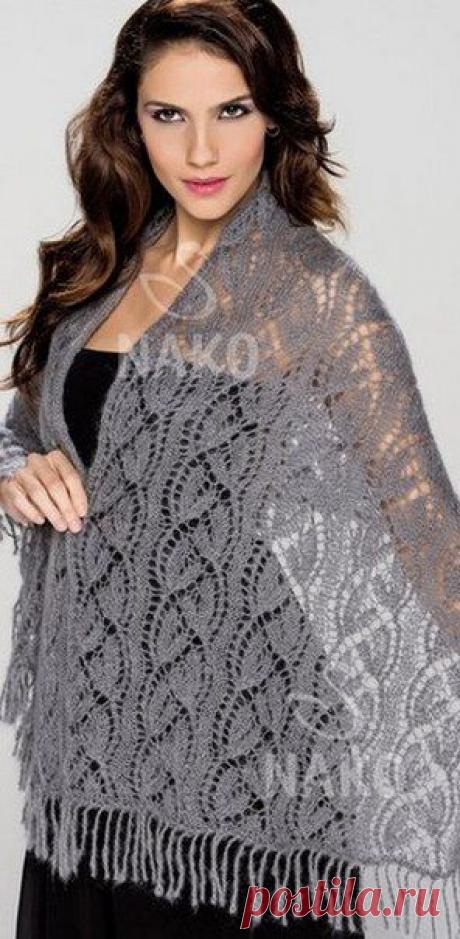 Ажурный палантин спицами из мохера. Ажурный палантин спицами схемы | Домоводство для всей семьи