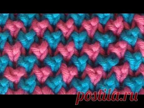 Perlpatent mit 2 Farben stricken - Patentmuster - Strickmuster