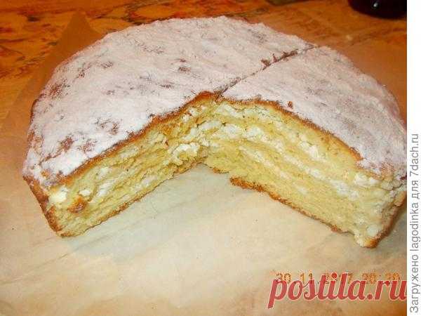 Простой и очень вкусный пирог с творогом (такой пирог можно печь и с вареньем)