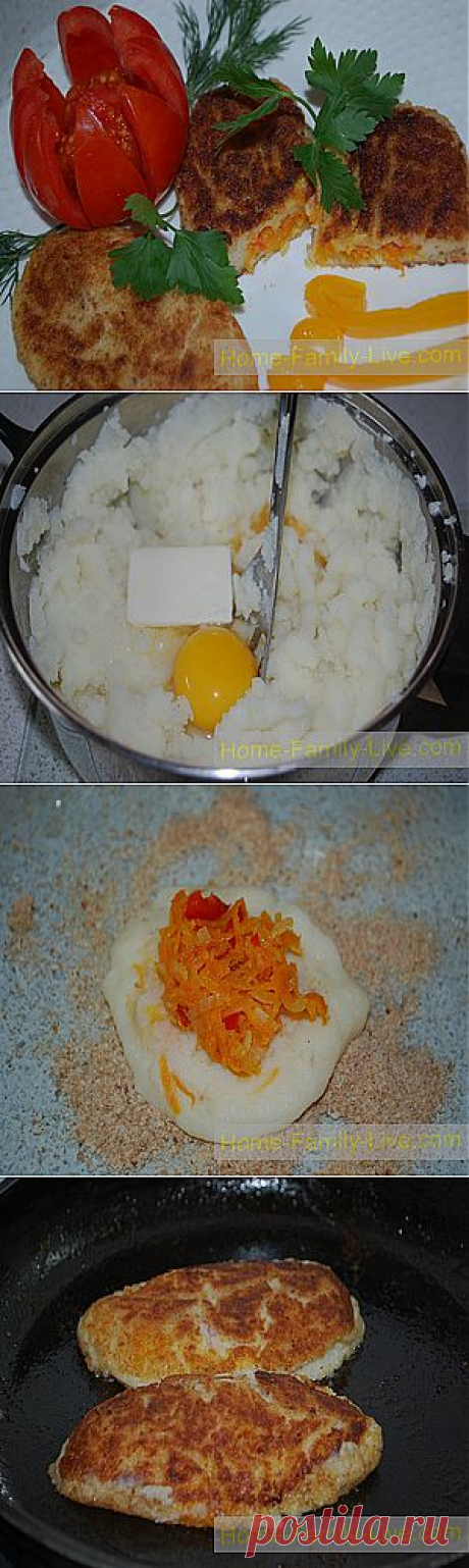 Кулинарные рецепты Картофельные котлеты с овощной начинкой &amp;raquo; Кулинарные рецепты