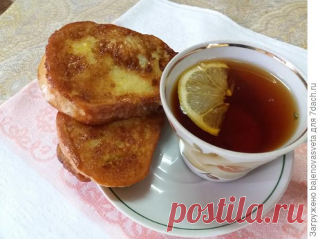 Сладкие гренки из чёрствого батона. Пошаговый рецепт с фото