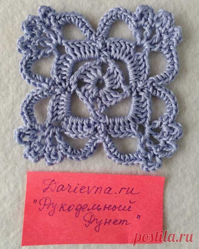 Ажурный квадрат крючком. МК