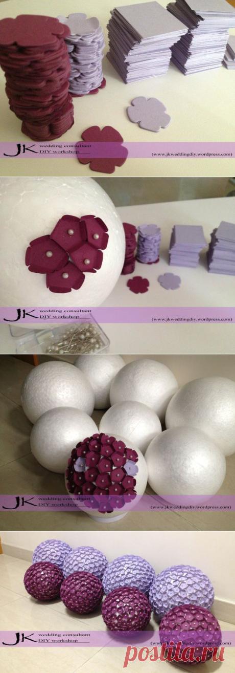 Handmade ~ Paper Flower Ball | JK wedding consultant．JK DIY workshop