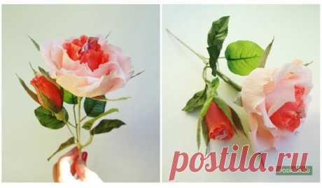 Роза из гофрированной бумаги — Сделай сам, идеи для творчества - DIY Ideas