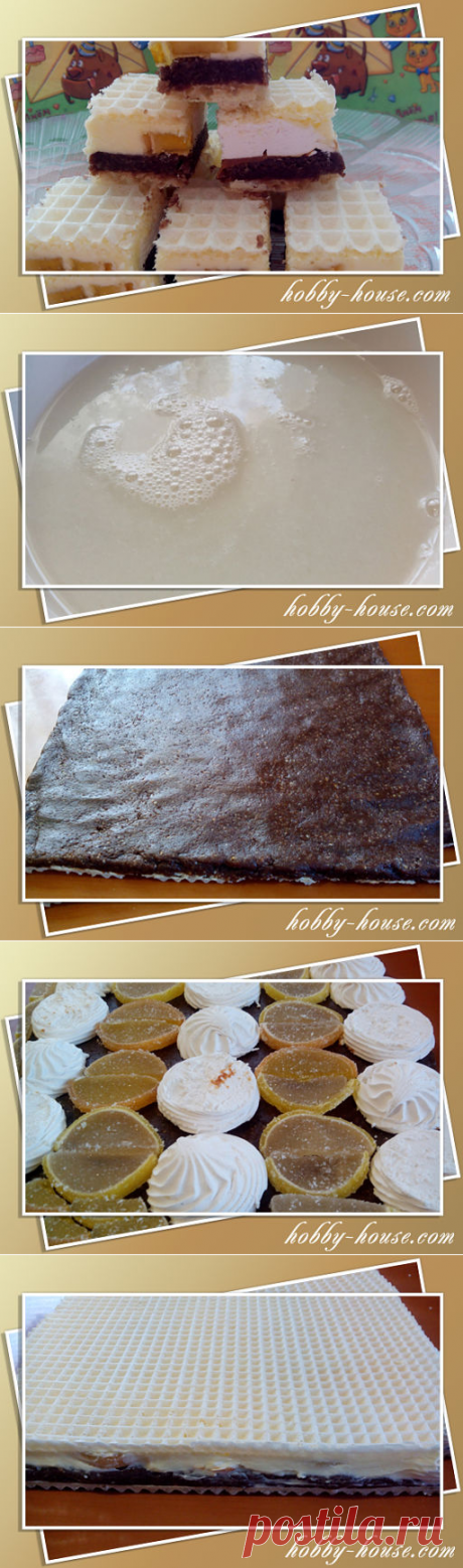 Торт без выпечки с зефиром, мармеладом и печеньем