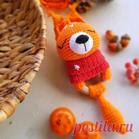 PDF Бельчонок в снуде крючком. FREE crochet pattern; Аmigurumi animal patterns. Амигуруми схемы и описания на русском. Вязаные игрушки и поделки своими руками #amimore - белка, белочка, бельчонок.