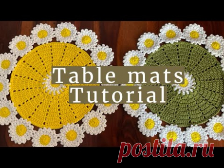 Crochet placemats tutorial || crochet thalposh design || ‪@Crochetnaari‬