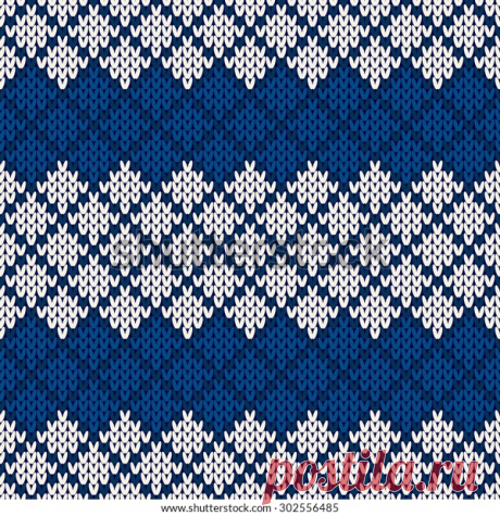 Knitted Seamless Pattern: стоковая векторная графика (без лицензионных платежей), 302556485