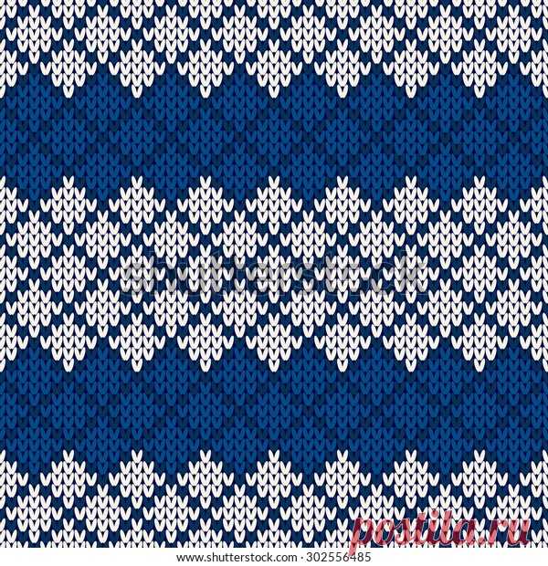 Knitted Seamless Pattern: стоковая векторная графика (без лицензионных платежей), 302556485