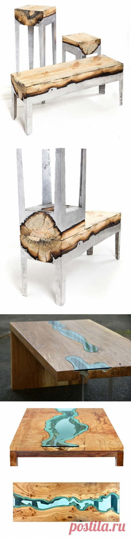 Деревянные столы, скамьи и столешницы. Часть 2. Со вставками из стекла, пластика, дерева и металла - Дизайн интерьеров | Идеи вашего дома | Lodgers