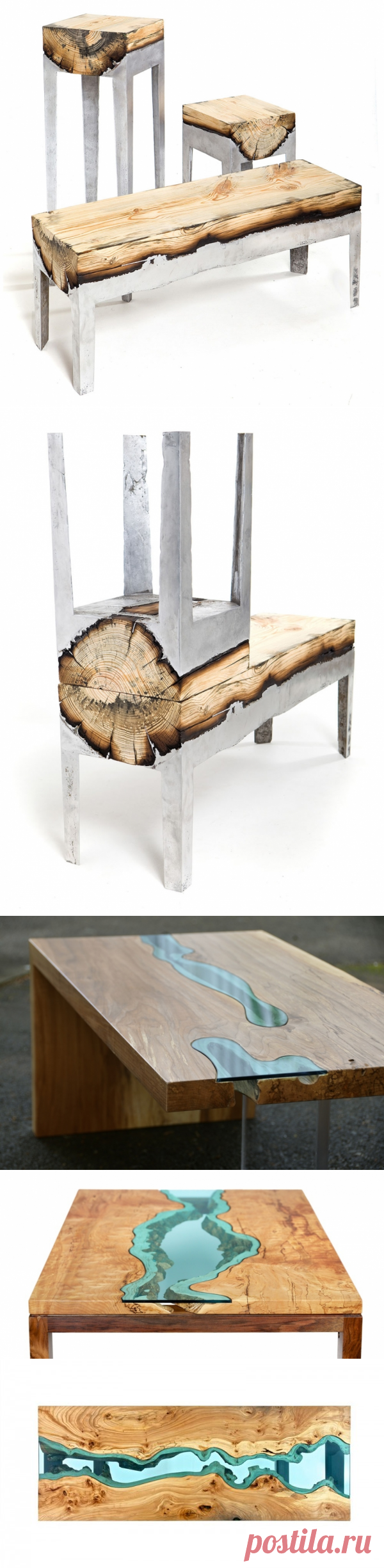 Деревянные столы, скамьи и столешницы. Часть 2. Со вставками из стекла, пластика, дерева и металла - Дизайн интерьеров | Идеи вашего дома | Lodgers