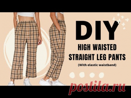 DIY High waisted straight leg pants