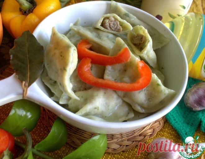 Пельмени на шпинатном тесте – кулинарный рецепт