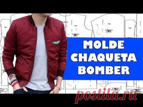 MOLDE CHAQUETA BOMBER JACKET DE HOMBRE Talla M|Tips De Confeccion - YouTube