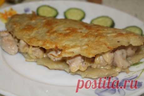 Картофельная лепешка с курицей и сыром - Простые рецепты Овкусе.ру