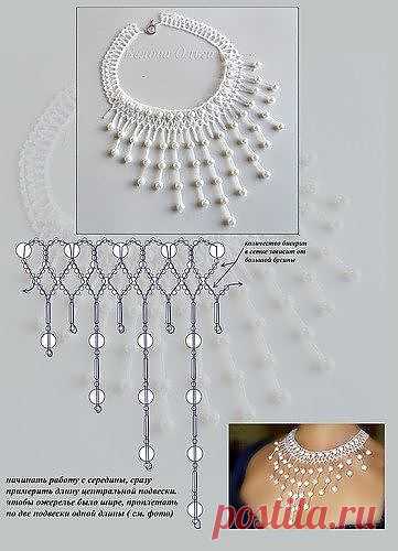 Netted necklace | Beading patterns or tutorial
