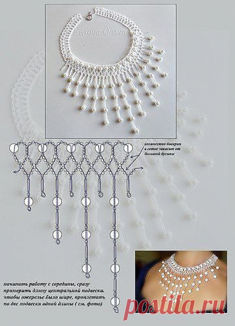 Netted necklace | Beading patterns or tutorial